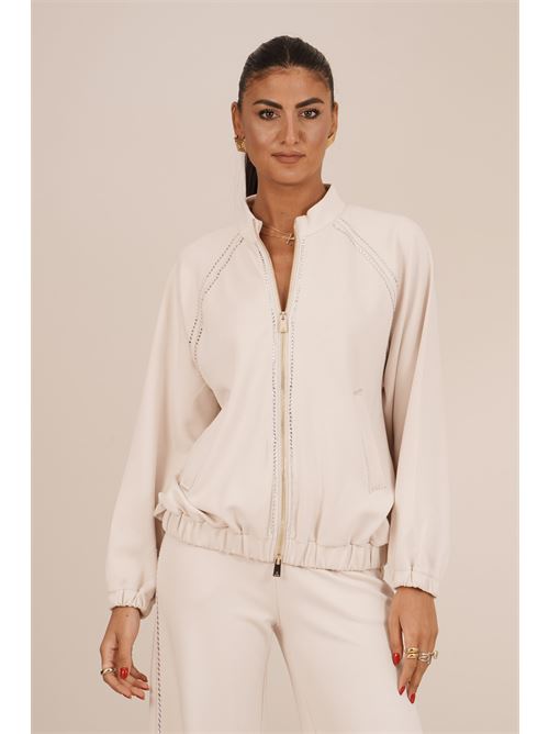 Felpa in viscosa con strass Luckylu Milano | CP02SCCHALK